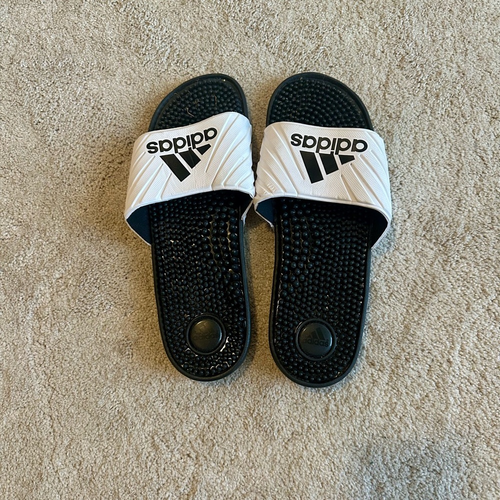 Women’s Adidas Black W/ White Strap Sandals